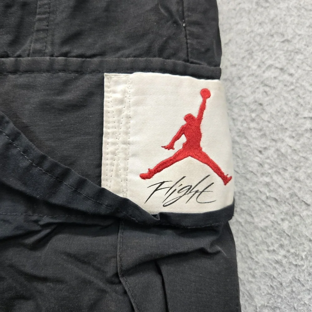 Jordan Men Activewear Pants M Black Flight Woven Cargo Straight 31